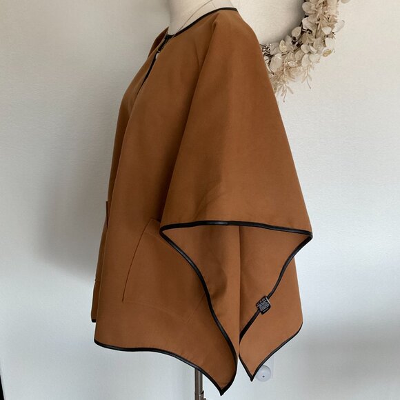 VICI Warm Welcome Contrast Trim Poncho Cape Camel Brown - Picture 9 of 15